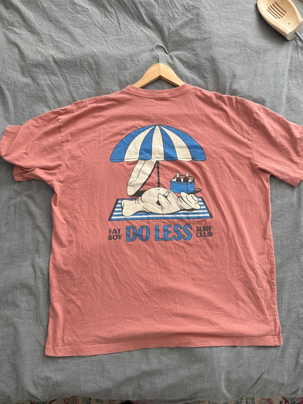Fat Boy Surf Club Manatee Do Less Surf Club Graphic Tee - Coral pink